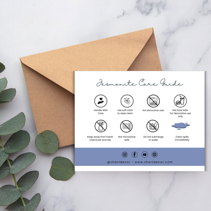 Jesmonite Care Card | Canva Template
