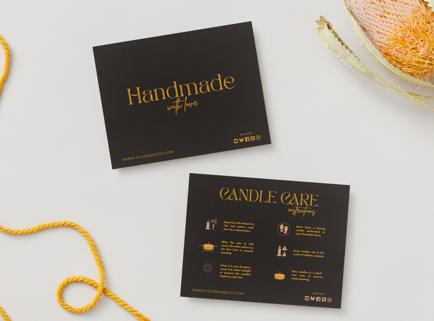 Candle Care Card | Candle Instructions | Candle Care Template