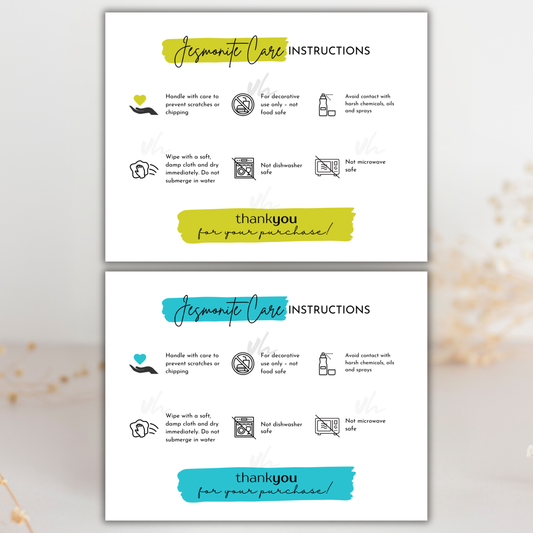 Jesmonite Care Card | PNG Instant Download