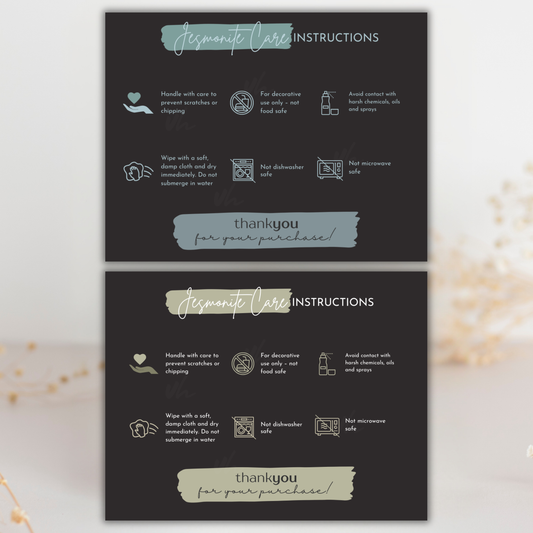 Jesmonite Care Card | PNG Instant Download