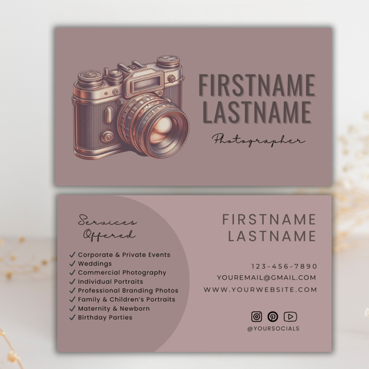 Photography Business Card | Canva Template
