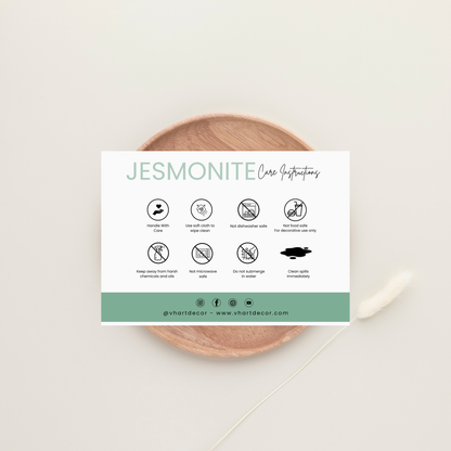 Jesmonite Care Card | Canva Template