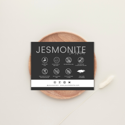 Jesmonite Care Card | Canva Template