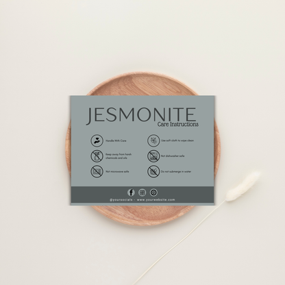 Jesmonite Care Card | Canva Template
