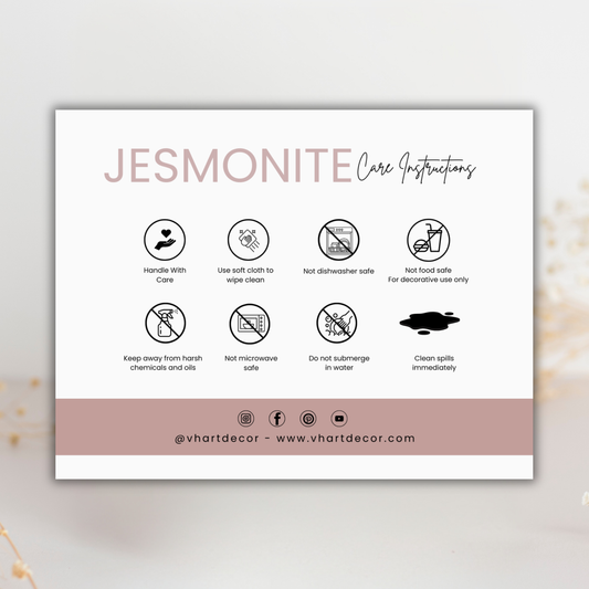 Jesmonite Care Card | Canva Template