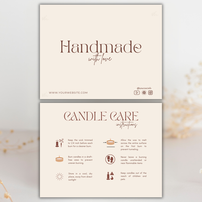 Candle Care Card | Canva Template