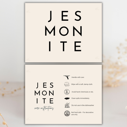 Jesmonite Care Card | Canva Template