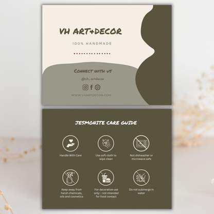 Jesmonite Care Card | Canva Template