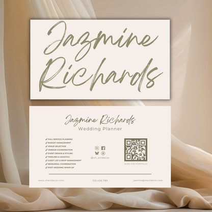 Wedding Planner Business Card | Wedding Planner Card | Canva Template