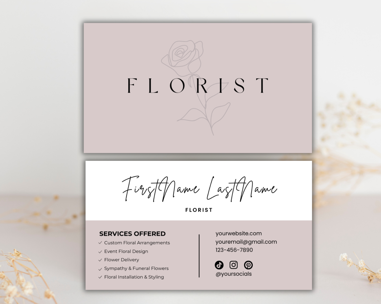 Floral Business Card | Canva Template