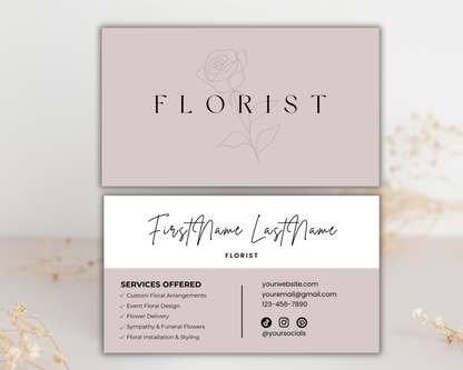Floral Business Card | Canva Template
