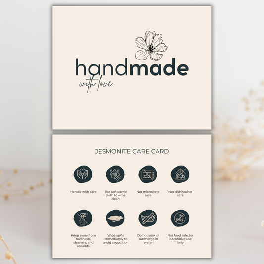 Jesmonite Care Card | Canva Template