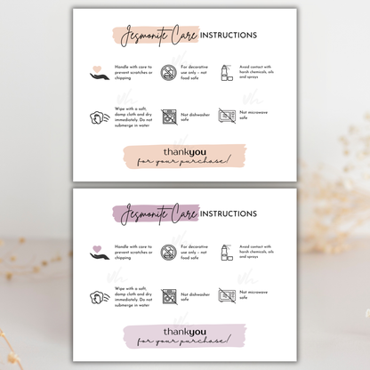 Jesmonite Care Card | PNG Instant Download