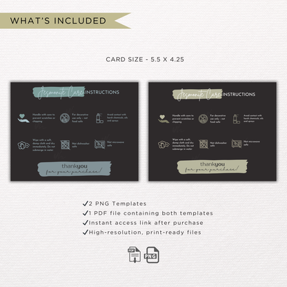 Jesmonite Care Card | PNG Instant Download