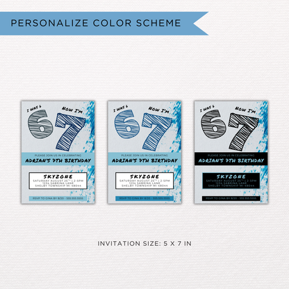 6 7 Birthday Invite | Canva Template