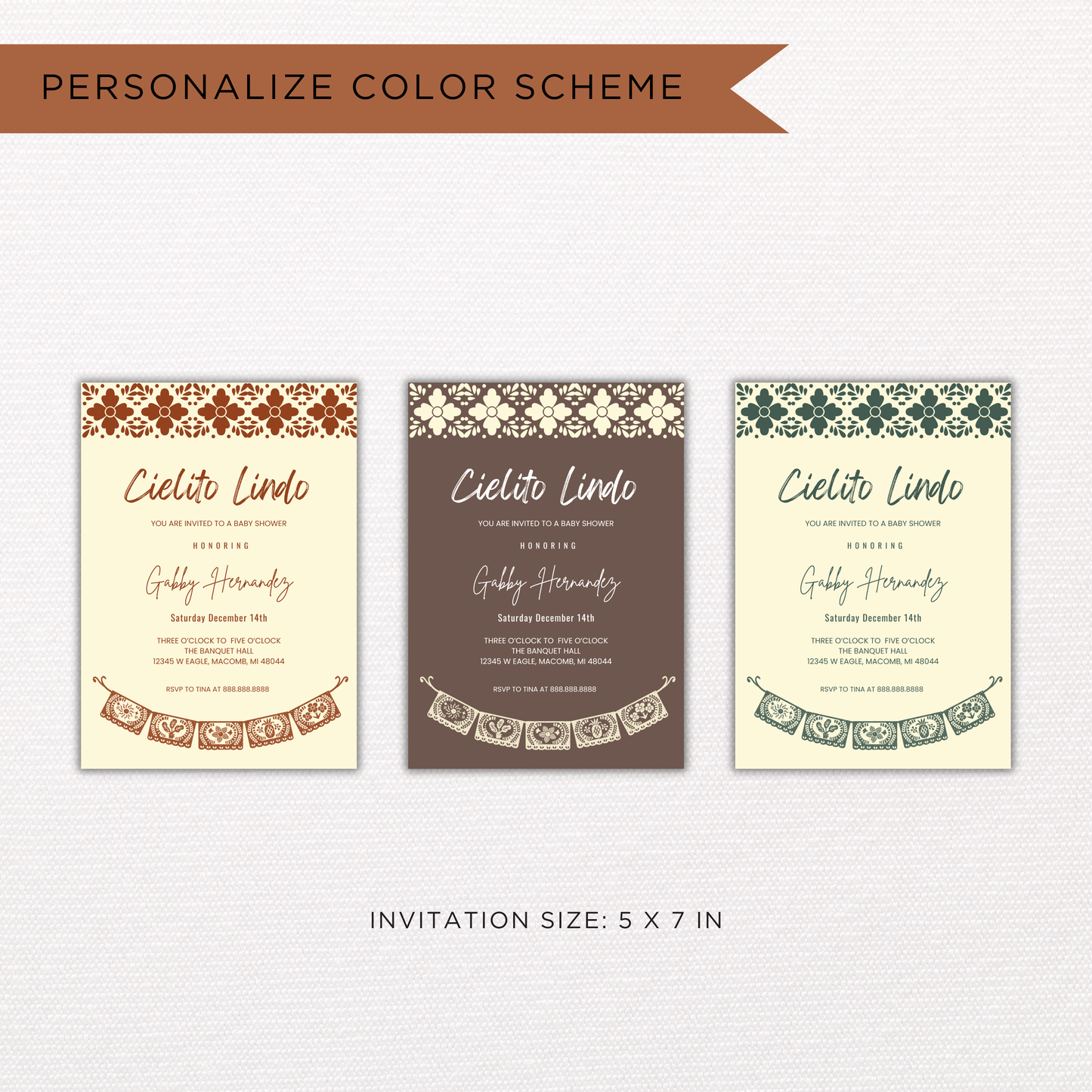 Cielito Lindo Baby Shower Invite | Canva Template