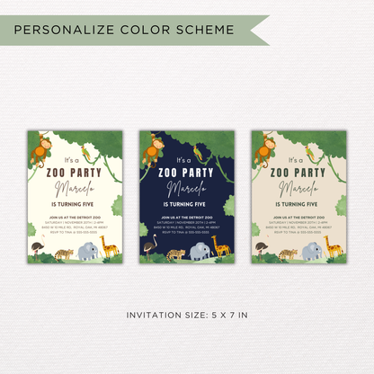 Zoo Birthday Invite | Canva Template