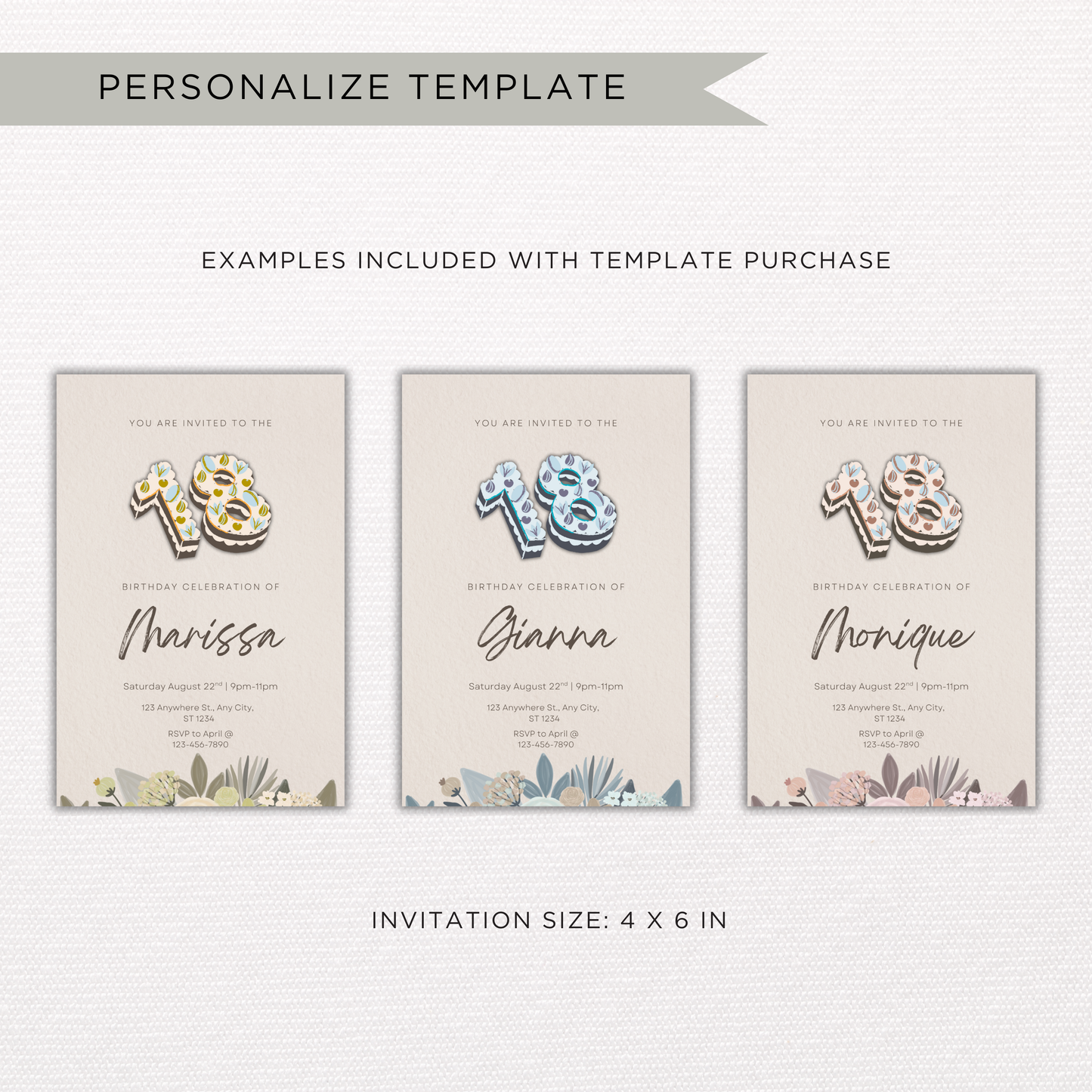 18th Birthday Invite | Canva Template