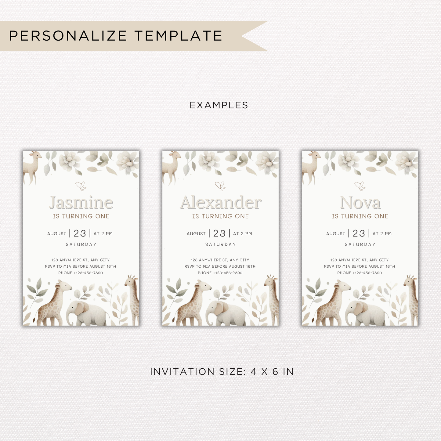 Animal Theme Birthday | Canva Template