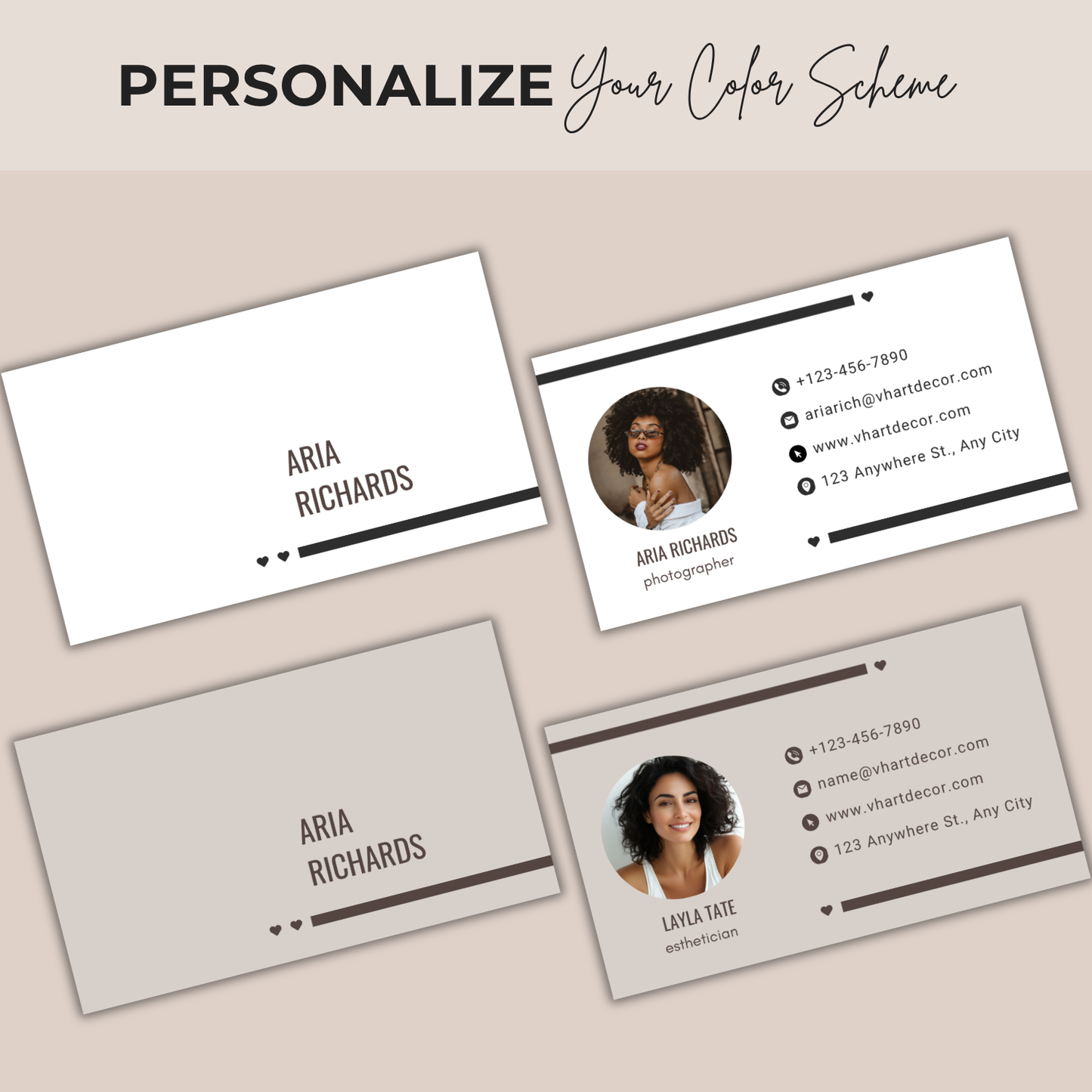 Modern Minimal Business Card Template | Editable Canva Business Card