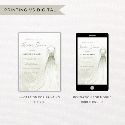 Bridal Shower Invitation | Canva Template