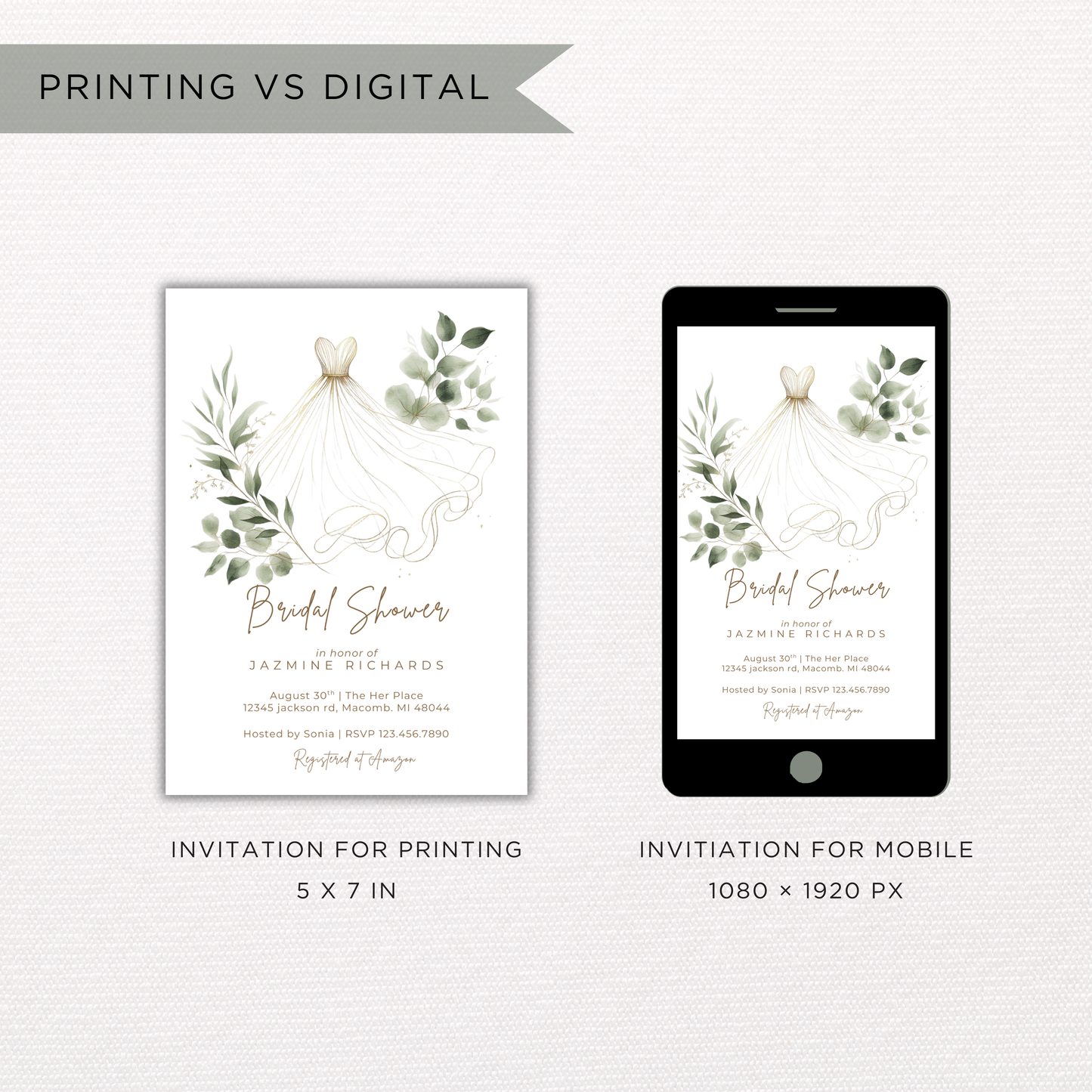 Bridal Shower Invitation | Canva Template