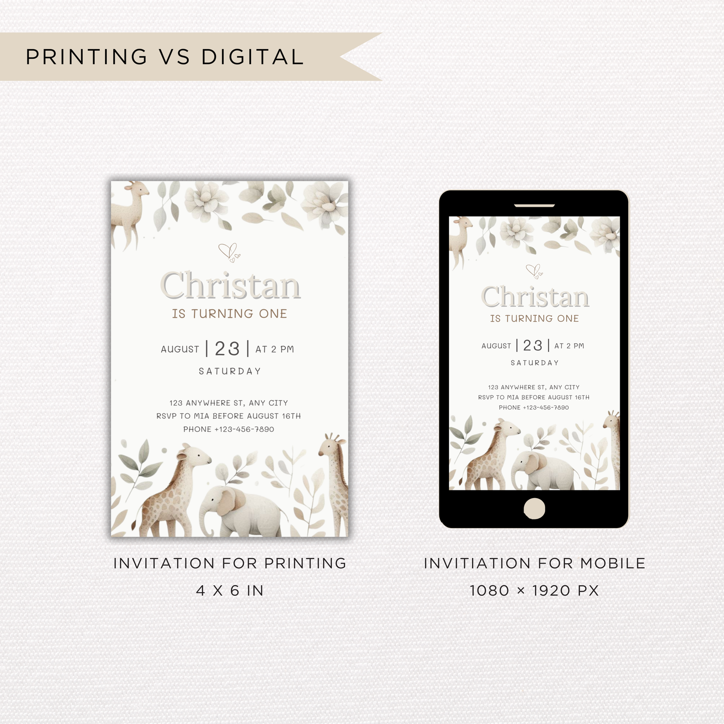 Animal Theme Birthday | Canva Template