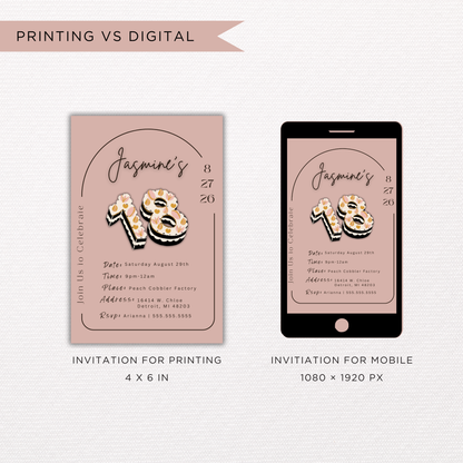 18th Birthday Invite | Canva Template