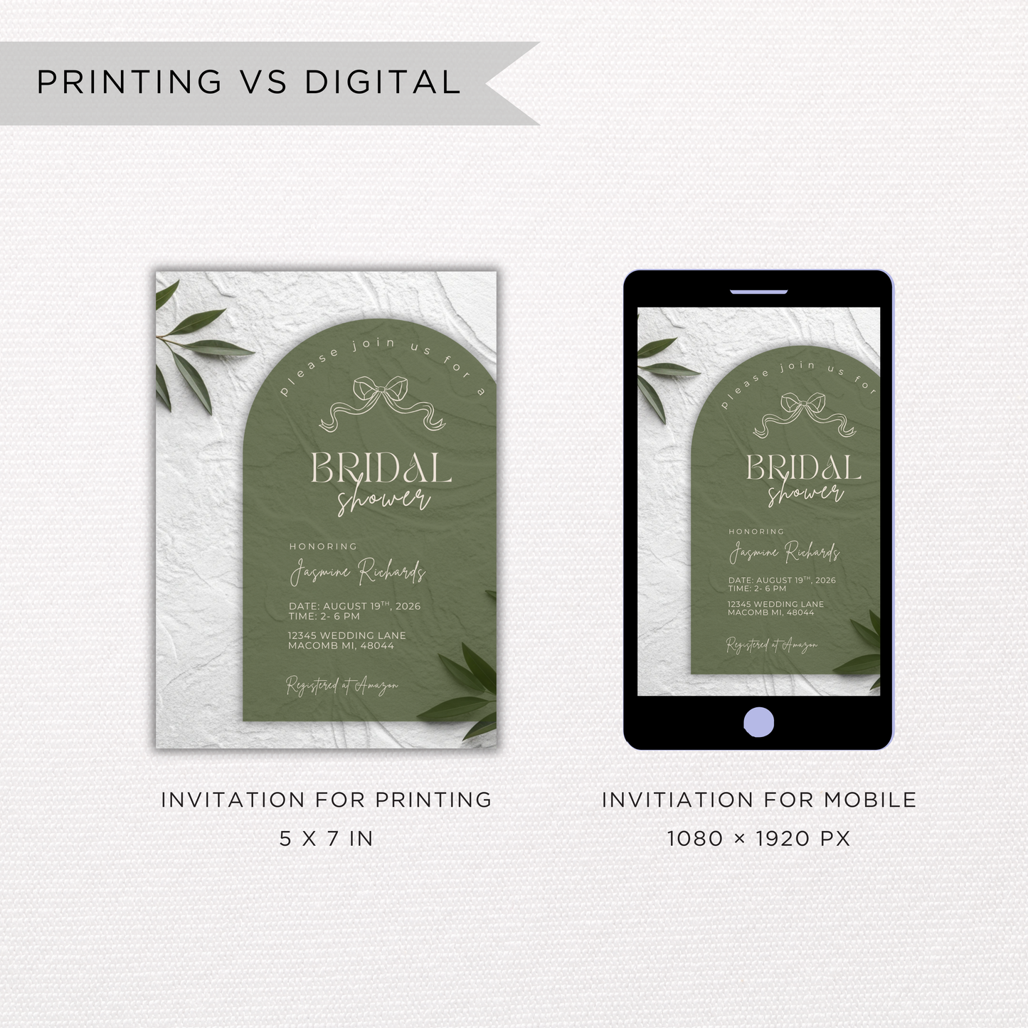 Bridal Shower Invitation | Canva Template