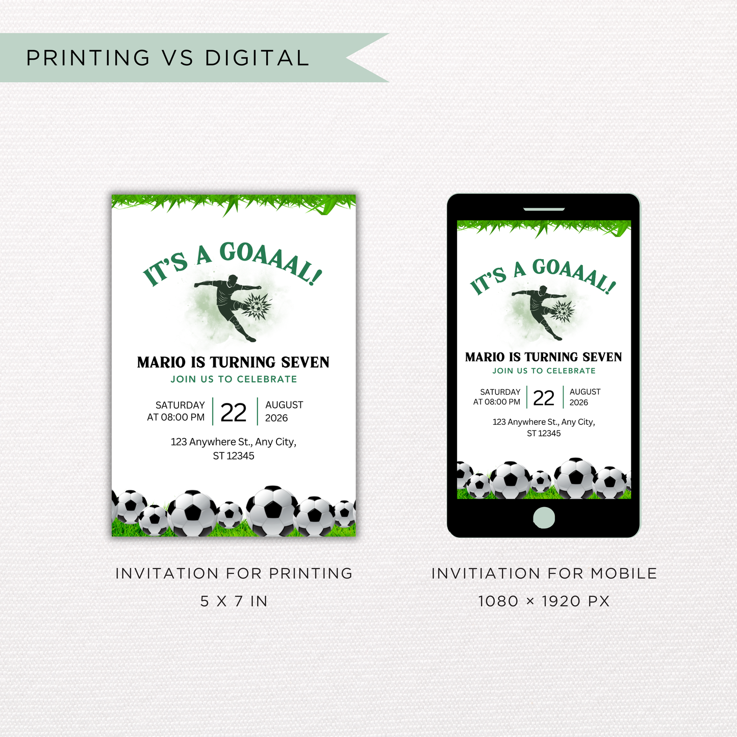 Soccer Theme Birthday | Canva Template