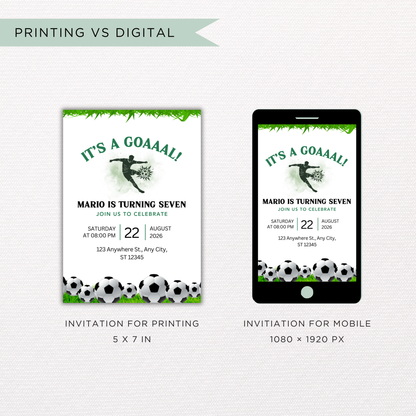 Soccer Theme Birthday | Canva Template