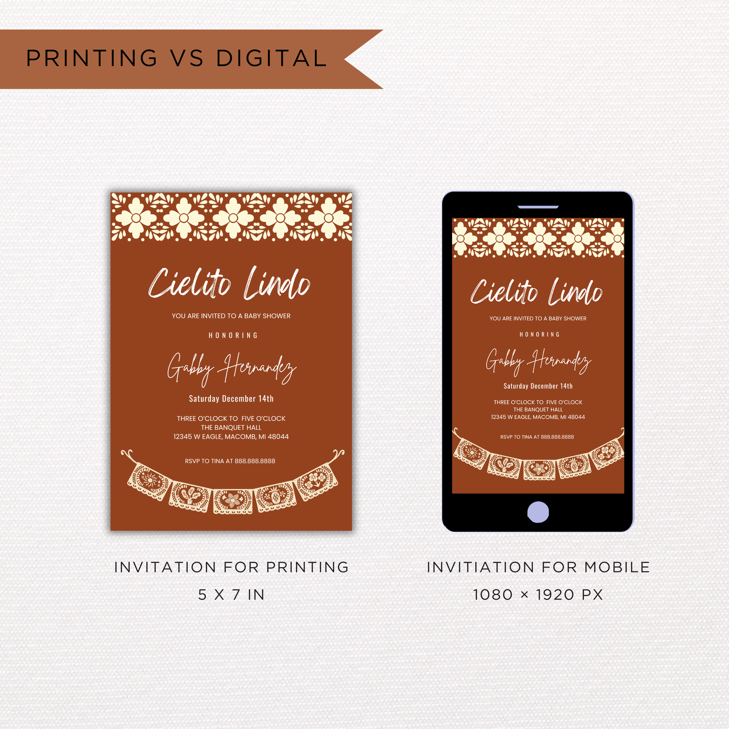 Cielito Lindo Baby Shower Invite | Canva Template