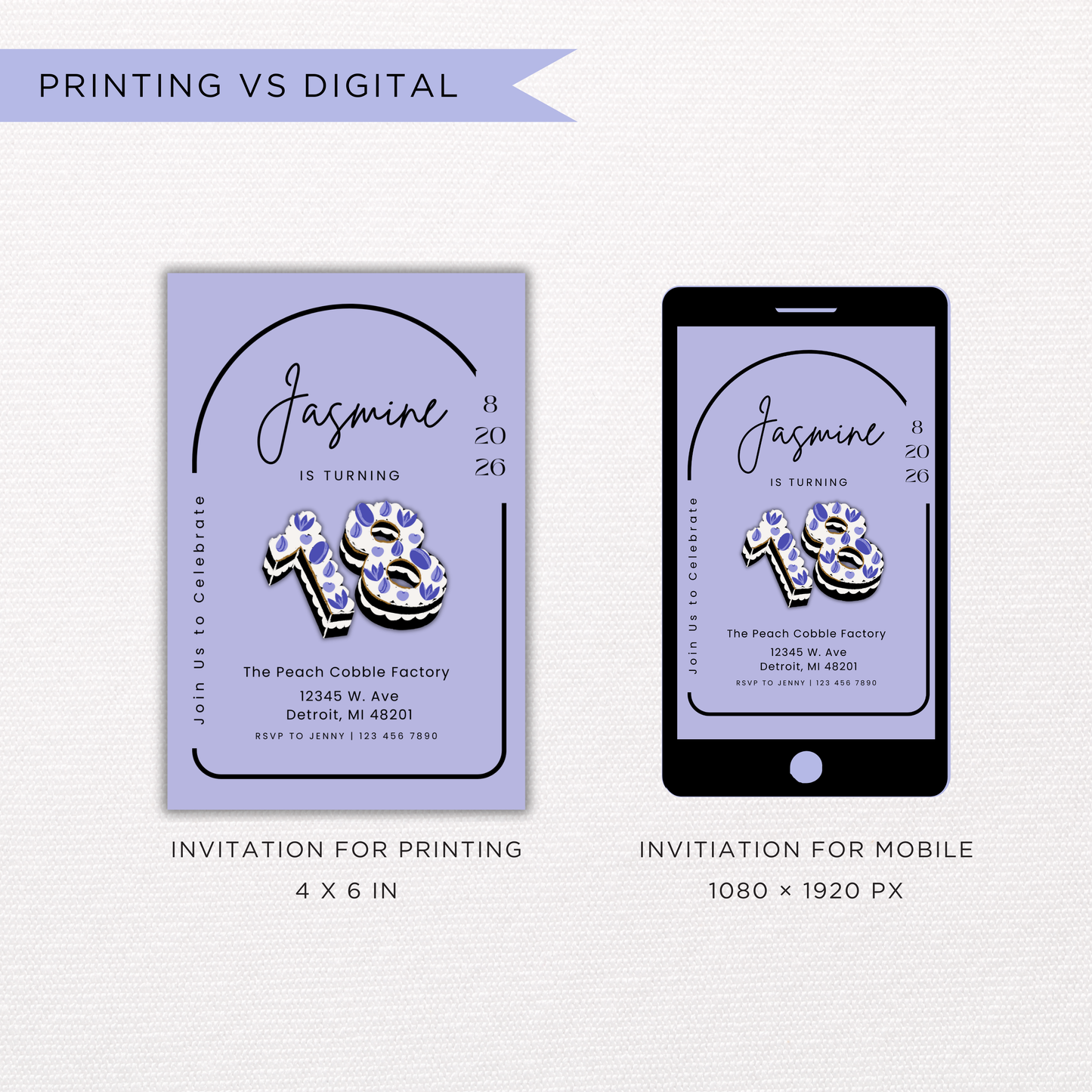 18th Birthday Invite | Canva Template