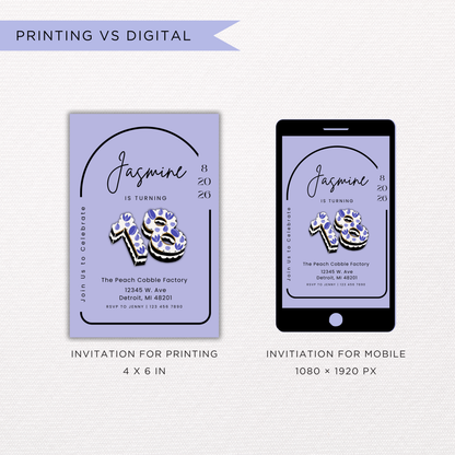18th Birthday Invite | Canva Template