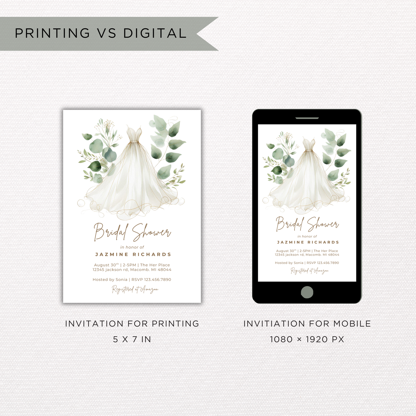 Bridal Shower Invitation | Canva Template