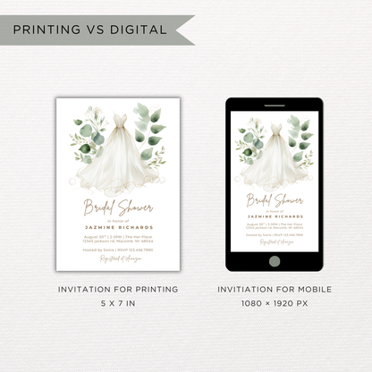 Bridal Shower Invitation | Canva Template