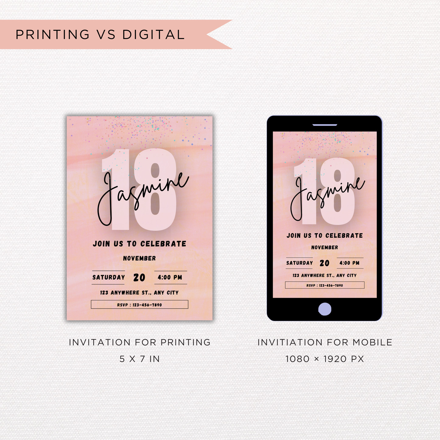 Pink Birthday Invite | Canva Template