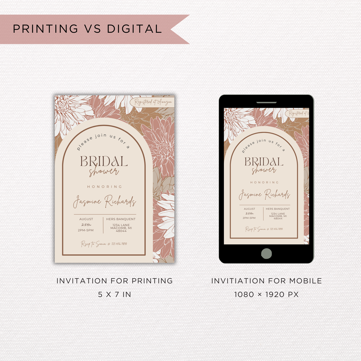 Bridal Shower Invitation Template | Canva Template