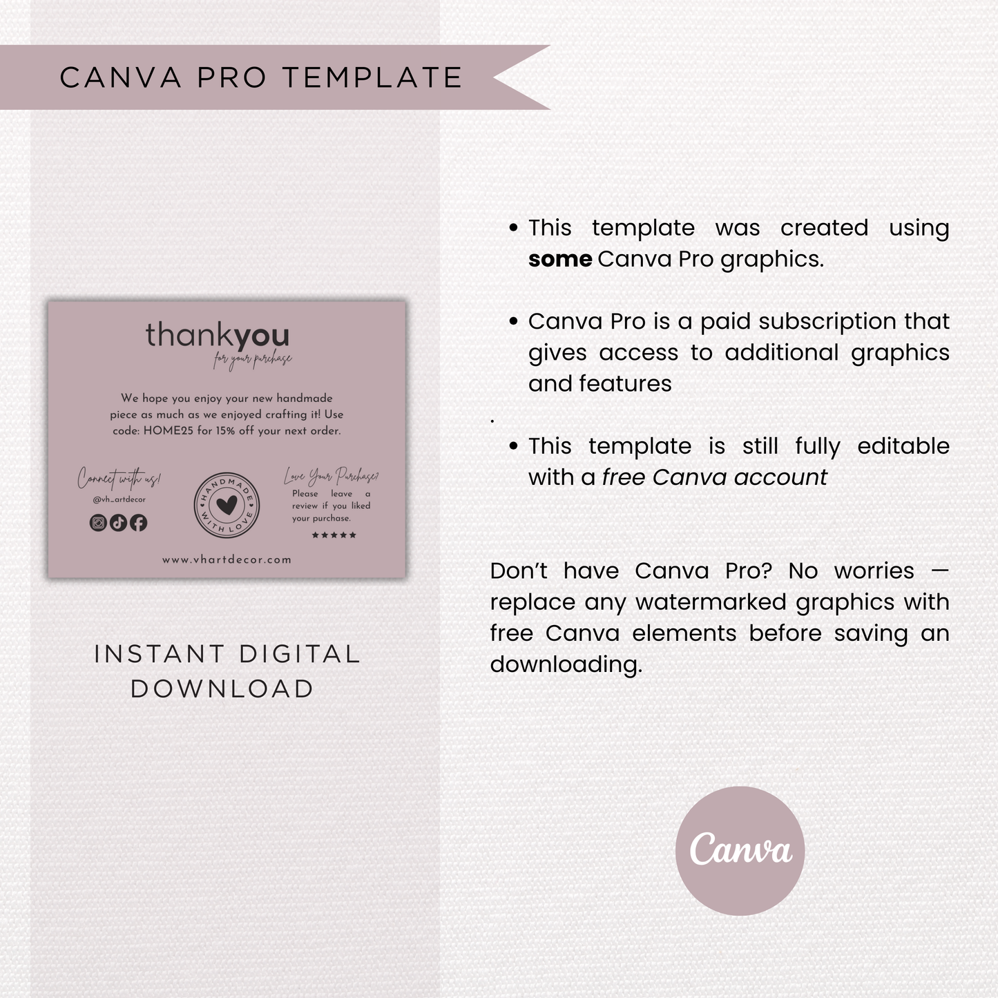 Small Business Thank You Card | Editable in Canva