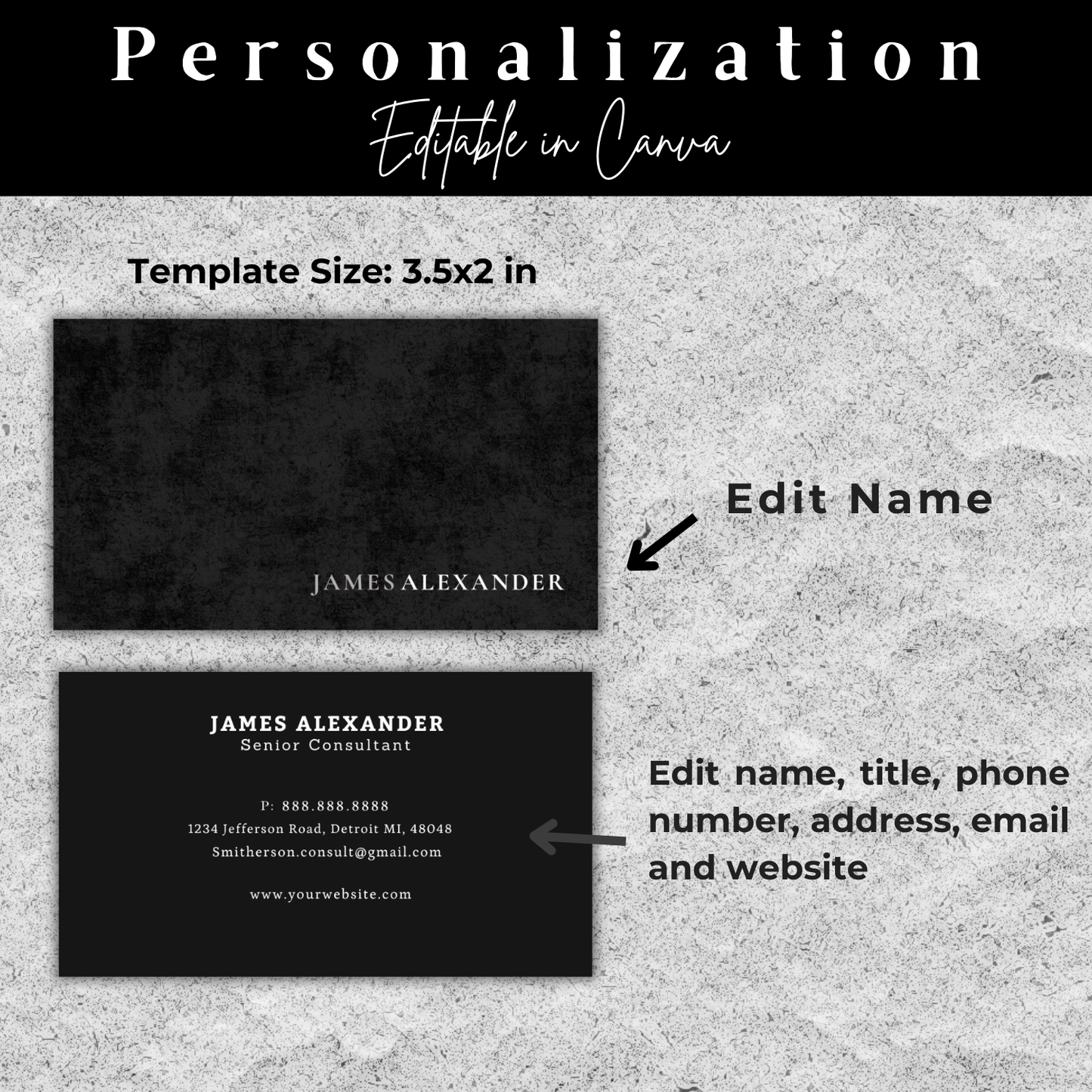 Editable Modern Business Card Template |  Canva Template