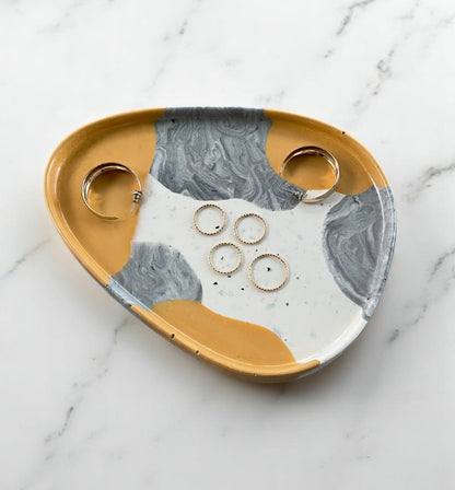 Medium Triangle Tray | Yellow + Grey