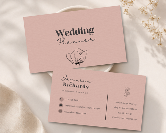 Wedding Planner Business Card | Canva Template