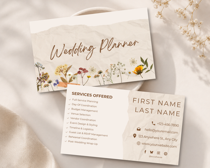 Wedding Planner Business Card | Canva Template