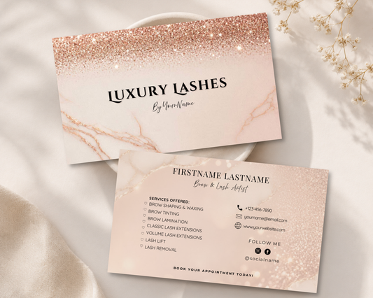Pink Lash Business Card | Canva Template