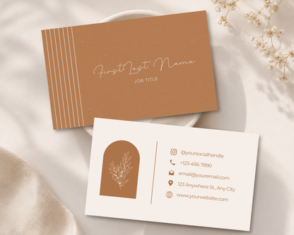 Terracotta Minimalist Business Card | Canva Template