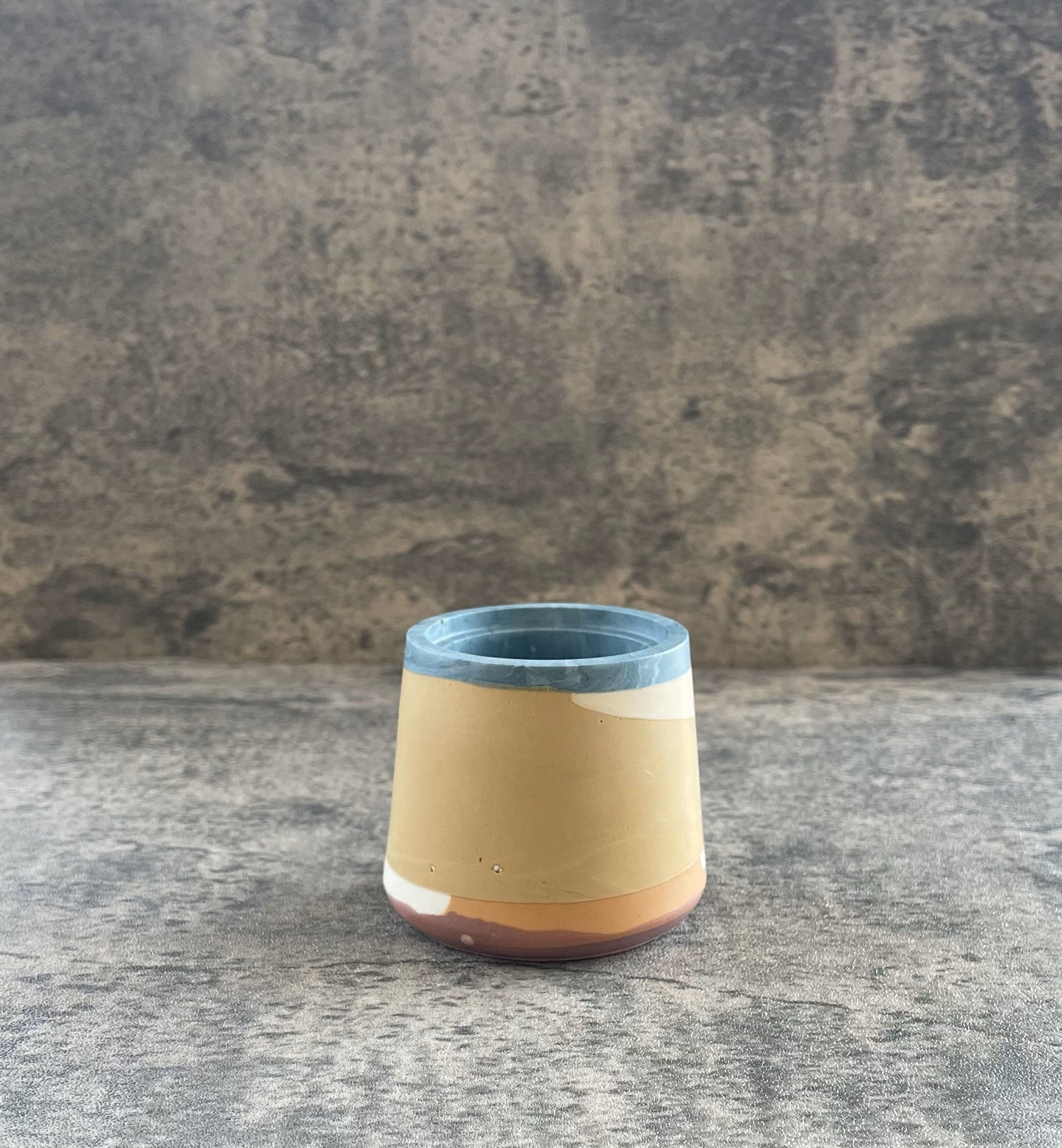 Small Vessel | Blue, Tan, Pink, White