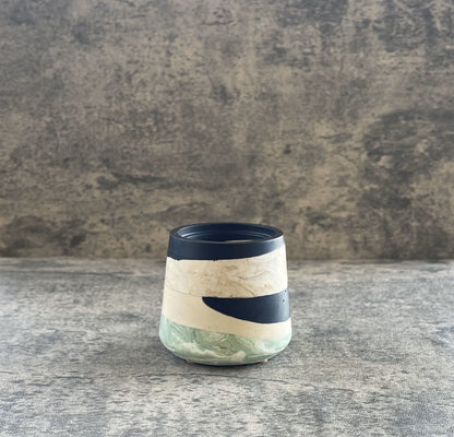 Small Vessel | Black, Green, Tan