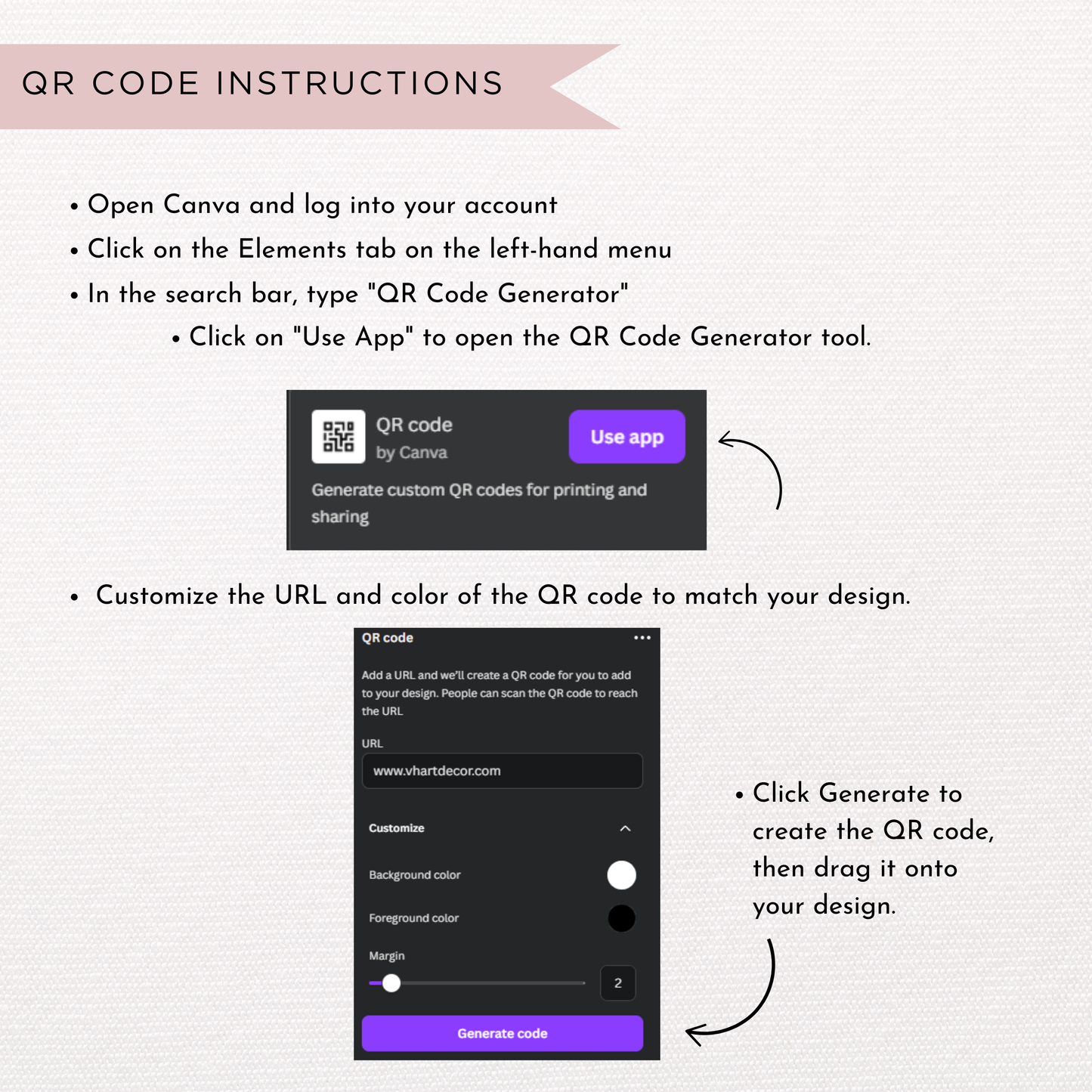 Jesmonite Care Card | Canva Template