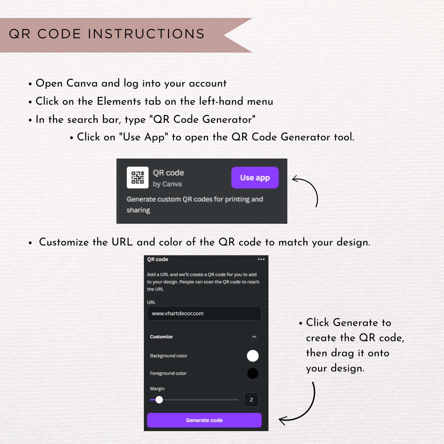 Jesmonite Care Card | Canva Template