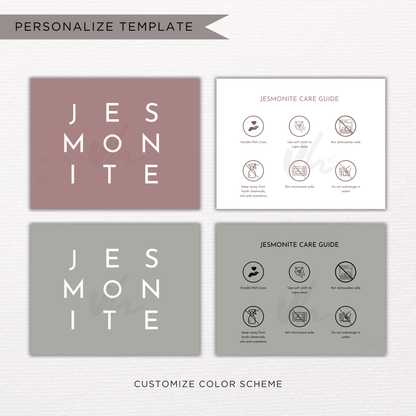 Jesmonite Care Card | Canva Template